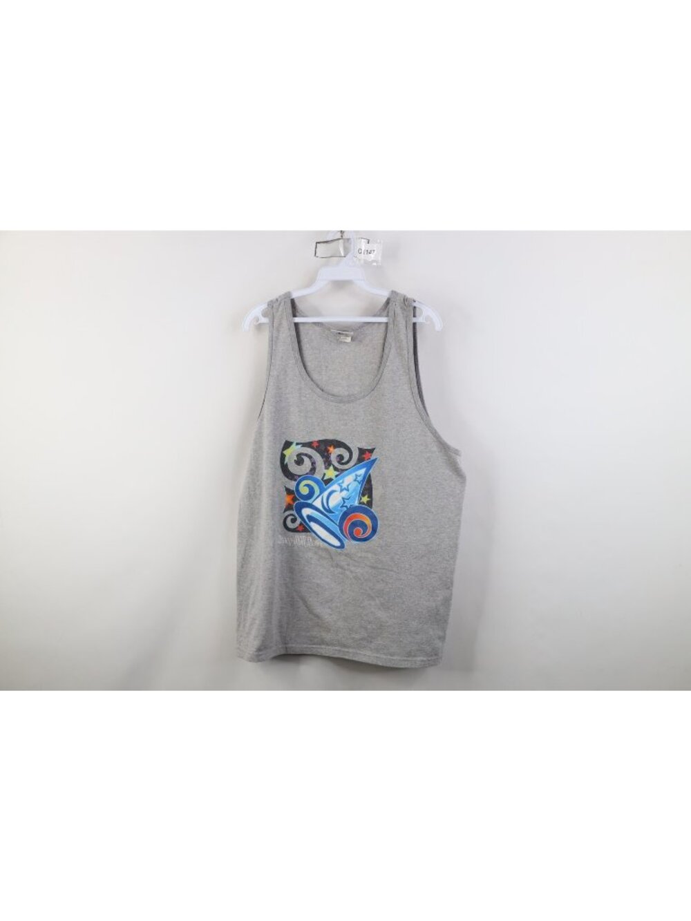 Vintage 90s Disney Mens XL Disney MGM Studios Tank Top T-Shirt Heather Gray